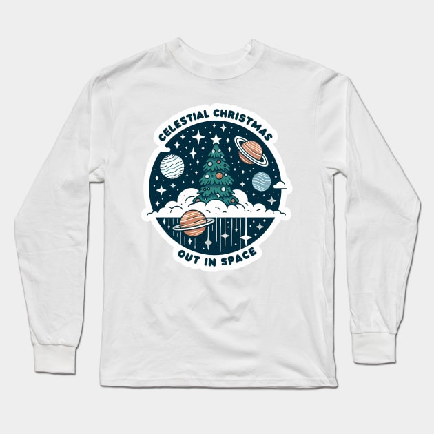 Celestial Christmas: Out in Space Long Sleeve T-Shirt by STICKERSPRITZ